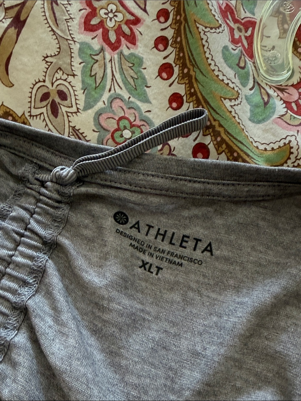ATHLETA Encore Tee Gray Cinch Open Back Short Sleeve Top - Picture 5 of 8